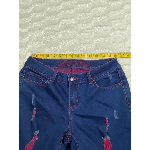 Wax Jean Blue Jeans women Size 9/31 distressed - Picture 6 of 12